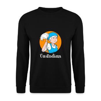 Schulhausmeister - Unisex Pullover - Schwarz - Vorne - Alina (178cm) & Michal (187cm)