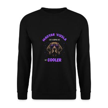 Magyar Vizsla - like a normal dog but cooler lila - Unisex Sweatshirt - black - Front - Alina (178cm) & Michal (187cm)