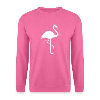 Flamingo fröhlich Silhouette Sommer Sonne Strand - Unisex Pullover - Pink - Vorne