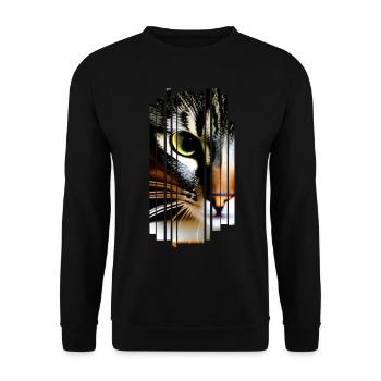 Cat Cats - Unisex Sweatshirt - black - Front - Alina (178cm) & Michal (187cm)