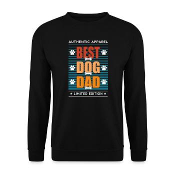 BEST DOG DAD - Unisex Pullover - Schwarz - Vorne - Alina (178cm) & Michal (187cm)