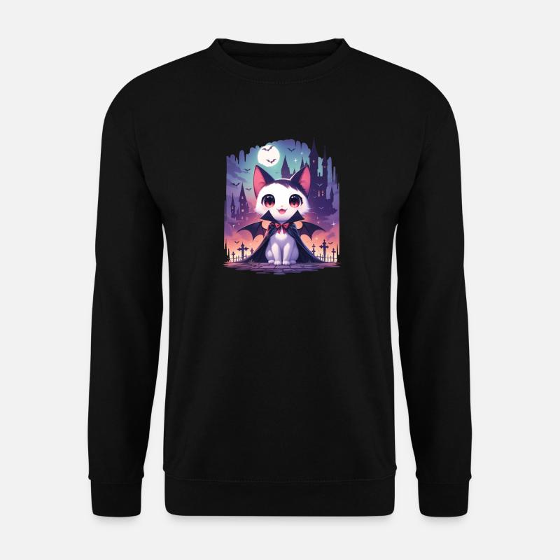 Cute Halloween Vampire Cat - Unisex Sweatshirt - black