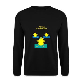 Yoga Origami Küken Huhn Ente Matte Tag - Unisex Pullover - Schwarz - Vorne - Alina (178cm) & Michal (187cm)