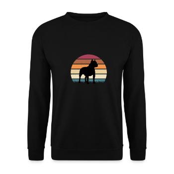 American Staffordshire Terrier Vintage Premium - Unisex Sweatshirt - black - Front - Alina (178cm) & Michal (187cm)