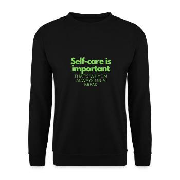 Prendre soin de soi est important - Sweat-shirt Unisexe - noir - Devant - Alina (178cm) & Michal (187cm)