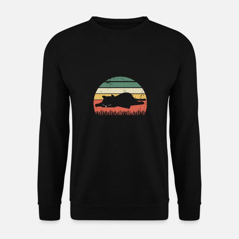 Retro Cat Sunset - Unisex Sweatshirt - black