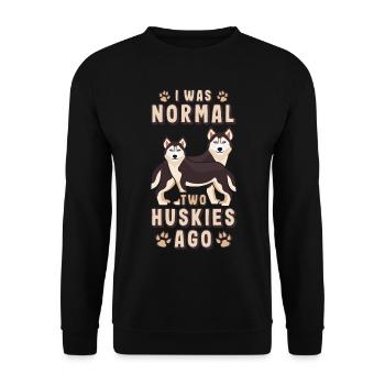 I Quelle est la normale Huskies Sibérie Sibérie - Sweat-shirt Unisexe - noir - Devant - Alina (178cm) & Michal (187cm)