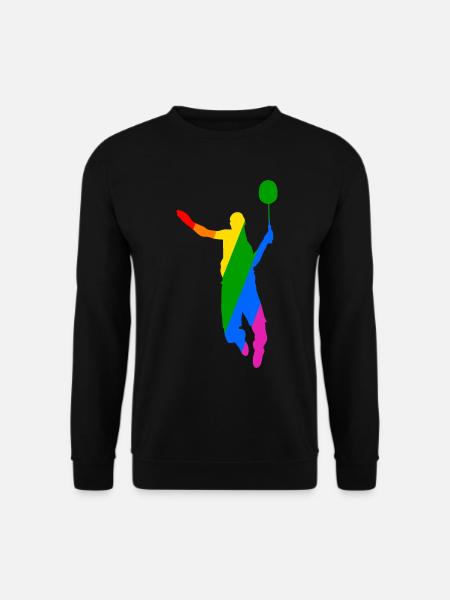 Rainbow Badminton Tennis Design - Unisex Sweatshirt - black