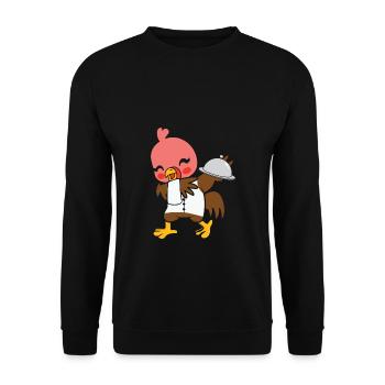 Thanksgiving Turquie Dîner Servir Amateur de nourriture - Sweat-shirt Unisexe - noir - Devant - Alina (178cm) & Michal (187cm)