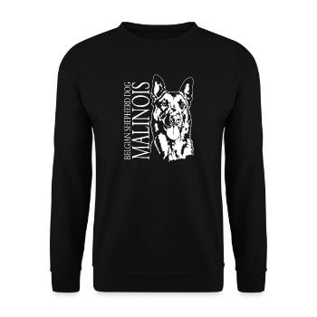 Belgian Shepherd Dog Malinois Portrait Wilsigns - Unisex Pullover - Schwarz - Vorne - Alina (178cm) & Michal (187cm)