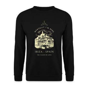 Ibiza Island of Love - Unisex Sweatshirt - black - Front - Alina (178cm) & Michal (187cm)