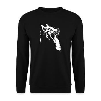 Samoyède Silhouette Chien Chien Wilsigns - Sweat-shirt Unisexe - noir - Devant - Alina (178cm) & Michal (187cm)