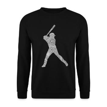 joueur de baseball baseball empreinte digitale baseball - Sweat-shirt Unisexe - noir - Devant - Alina (178cm) & Michal (187cm)