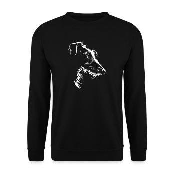 Deerhound Silhouette Chien Chien Wilsigns - Sweat-shirt Unisexe - noir - Devant - Alina (178cm) & Michal (187cm)