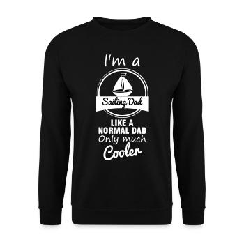Sailing Dad Captain Daddy Father - Unisex Sweatshirt - black - Front - Alina (178cm) & Michal (187cm)
