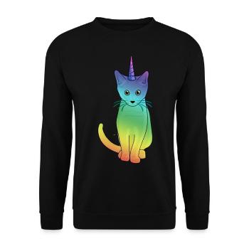 I'm a caticorn.. Cat Unicorn tshirt unicorn squad - Unisex Sweatshirt - black - Front - Alina (178cm) & Michal (187cm)