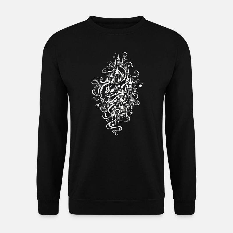 Drachenstadt Schwarz - Unisex Pullover - Schwarz
