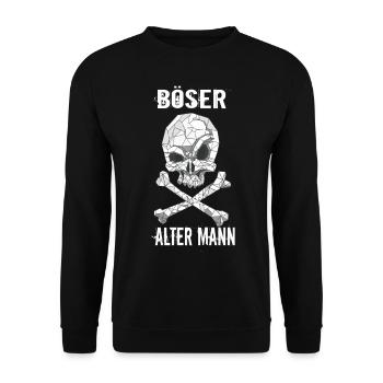 Böser Alter Mann Totenkopf - Unisex Pullover - Schwarz - Vorne - Alina (178cm) & Michal (187cm)