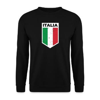Italien 2021 Flagge Fußball Soccer Meisterschaft - Unisex Pullover - Schwarz - Vorne - Alina (178cm) & Michal (187cm)