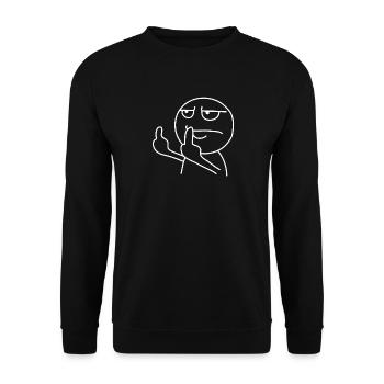 Middle Finger Fuck You Fuck off Comic Cartoon Humor - Unisex Sweatshirt - black - Front - Alina (178cm) & Michal (187cm)