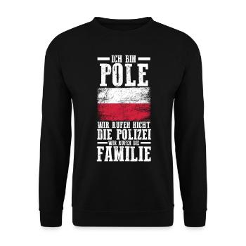 Polska Polen Pole Polnisches - Unisex Pullover - Schwarz - Vorne - Alina (178cm) & Michal (187cm)