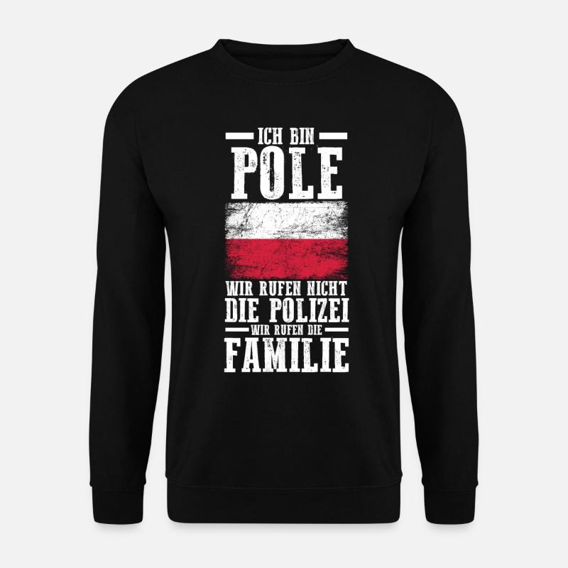 Polska Polen Pole Polnisches - Unisex Pullover - Schwarz