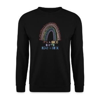 Schule Lesen Schüler Lehrer Geschenkidee - Unisex Pullover - Schwarz - Vorne - Alina (178cm) & Michal (187cm)