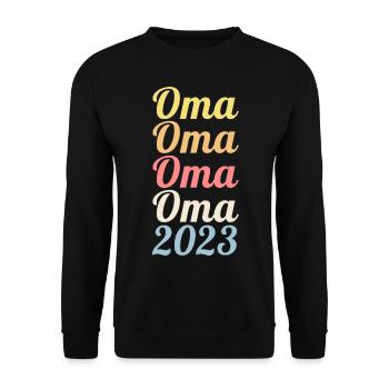 Großmutter 2023 Schwanger Werdende Oma - Unisex Pullover - Schwarz - Vorne - Alina (178cm) & Michal (187cm)
