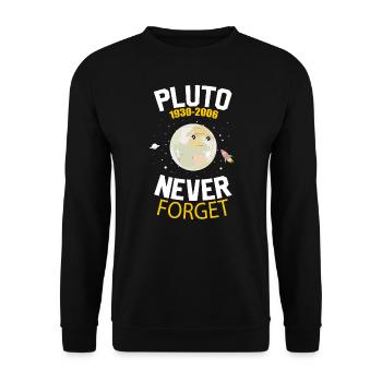 Never Forget Pluto Retro Style Funny Space Science - Sweat-shirt Unisexe - noir - Devant - Alina (178cm) & Michal (187cm)