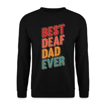 Père sourd Langue des signes Fierté sourde - Sweat-shirt Unisexe - noir - Devant - Alina (178cm) & Michal (187cm)