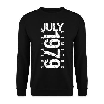 Juillet 1979 Juillet cadeau anniversaire July 1979 - Sweat-shirt Unisexe - noir - Devant - Alina (178cm) & Michal (187cm)