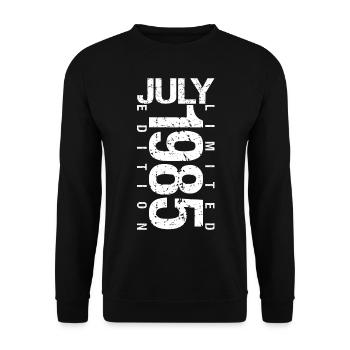 Juli 1985 Juli Geburtstagsgeschenk Juli 1985 - Unisex Pullover - Schwarz - Vorne - Alina (178cm) & Michal (187cm)