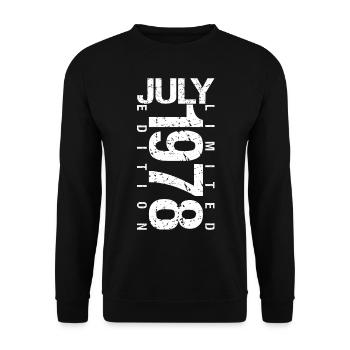 July 1978 July birthday gift July 1978 - Unisex Sweatshirt - black - Front - Alina (178cm) & Michal (187cm)