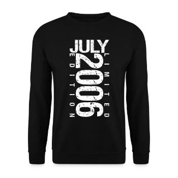 Juli 2006 Juli Geburtstagsgeschenk Juli 2006 - Unisex Pullover - Schwarz - Vorne - Alina (178cm) & Michal (187cm)