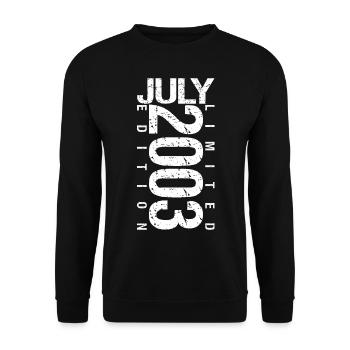 Juillet 2003 Juillet cadeau anniversaire July 2003 - Sweat-shirt Unisexe - noir - Devant - Alina (178cm) & Michal (187cm)