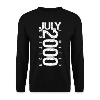 Juli 2000 Juli Geburtstagsgeschenk Juli 2000 - Unisex Pullover - Schwarz - Vorne - Alina (178cm) & Michal (187cm)