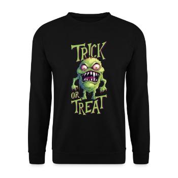 Halloween Monster Trick Or Treat Spooky Horror - Unisex Sweatshirt - black - Front - Alina (178cm) & Michal (187cm)