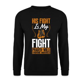Son combat est la conscience du syndrome de Prader-Willi - Sweat-shirt Unisexe - noir - Devant - Alina (178cm) & Michal (187cm)