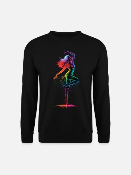 Farbenfrohe Tänzerin auf Zehenspitzen - Unisex Pullover - Schwarz