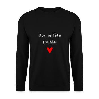 - GUTE PARTY, MOM. - MOM. MUTTERTAG. ICH LIEBE DICH - Unisex Pullover - Schwarz - Vorne - Alina (178cm) & Michal (187cm)