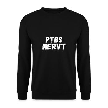 PTBS Nervt. Trauma Depression T-Shirt Geschenk - Unisex Pullover - Schwarz - Vorne - Alina (178cm) & Michal (187cm)