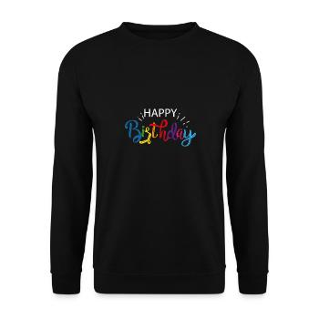 Geburtstag Jahre Geschenk Happy Birthday Ehrentag - Unisex Pullover - Schwarz - Vorne - Alina (178cm) & Michal (187cm)