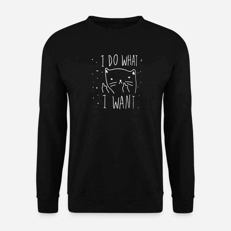Skurrile Katze Motivationsillustration - Unisex Pullover - Schwarz