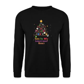 Chemise de Noël - Chemise de Noël - Sweat-shirt Unisexe - noir - Devant - Alina (178cm) & Michal (187cm)