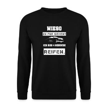 Auto Spruch cool - Unisex Pullover - Schwarz - Vorne - Alina (178cm) & Michal (187cm)