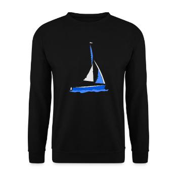 Segelboot im Wasser Blau - Unisex Pullover - Schwarz - Vorne - Alina (178cm) & Michal (187cm)