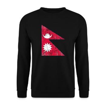 Nepal flag flag Fahne Flagge drapeau bandera - Unisex Sweatshirt - black - Front - Alina (178cm) & Michal (187cm)