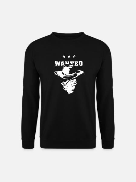 Wanted Cowboy Bandit Gangster Symbol icon Logo - Unisex Pullover - Schwarz