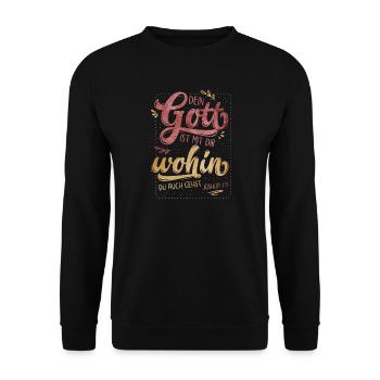 Dein Gott Ist Mit Dir - Unisex Pullover - Schwarz - Vorne - Alina (178cm) & Michal (187cm)