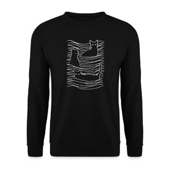 Cats | Cat eyes | Cat & mouse - Unisex Sweatshirt - black - Front - Alina (178cm) & Michal (187cm)